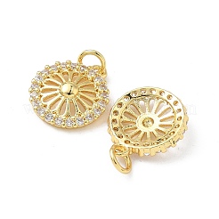 Brass Micro Pave Cubic Zirconia Pendants&nbsp;KK-S337-02G