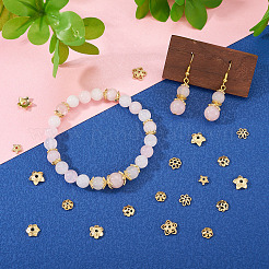 56Pcs 14 Styles Flower Brass Bead Caps&nbsp;KK-TA0002-03