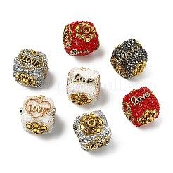 12Pcs 4 Colors Opaque Acrylic and Alloy Beads&nbsp;SACR-CJ0011-88