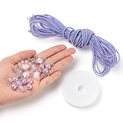 1 Bag 480Pcs Purple Transparent/Imitation Pearl Acrylic Beads&nbsp;DIY-LS0003-03