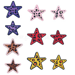 10Pcs 10 Styles Polyester Leopard Print Embroidery Cloth Iron on/Sew on Patches&nbsp;PATC-TA0001-58