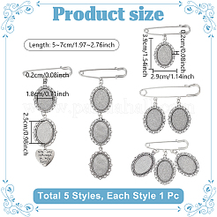 5Pcs Iron Brooches&nbsp;JEWB-UN00012