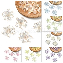 10Pcs UV Plating Iridescent Plastic Beads Caps&nbsp;FIND-YW0007-94A