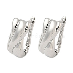 Rectangle Brass Hoop Earrings&nbsp;EJEW-D320-21P