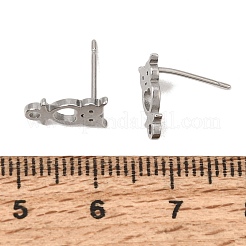 304 Stainless Steel Owl Stud Earring Findings&nbsp;SA-CBAAD0D-04P