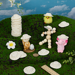 30Pcs Paper with Cloth Doll Hat&nbsp;AJEW-FG0007-88