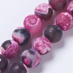 Natural Fire Crackle Agate Bead Strands&nbsp;G-E393-8mm-08C