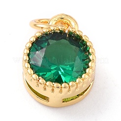 Real 18K Gold Plated Brass Inlaid Cubic Zirconia Charms&nbsp;ZIRC-L100-081G-01