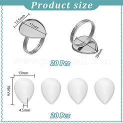 DIY Teardrop Cuff Ring Making Kits&nbsp;DIY-UN0008-13