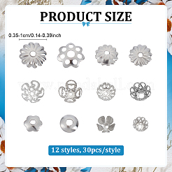 360Pcs 12 Styles Iron Bead Caps Sets&nbsp;IFIN-ME0001-03
