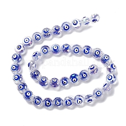 Transparent Evil Eye Glass Beads Strands&nbsp;LAMP-K037-06H