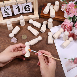 24Pcs 2 Styles Unfinished Wooden Peg Dolls Display Decorations&nbsp;DJEW-GL0005-06