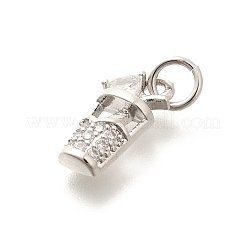 Brass Micro Pave Clear Cubic Zirconia Pendants&nbsp;KK-L225-009P-02