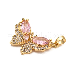 Rack Plating Brass Micro Pave Cubic Zirconia Pendants&nbsp;KK-U035-08G