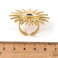 304 Stainless Steel Enamel Cuff Open Rings&nbsp;RJEW-H269-08G