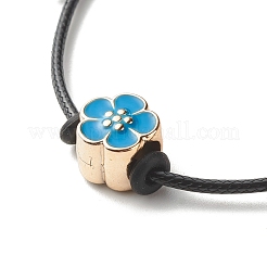 Flower Acrylic Enamel Beads Adjustable Cord Bracelet for Teen Girl Women&nbsp;BJEW-JB07047