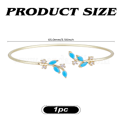 1Pc Brass Micro Pave Cubic Zirconia Open Cuff Bangles&nbsp;BJEW-LP0003-34G