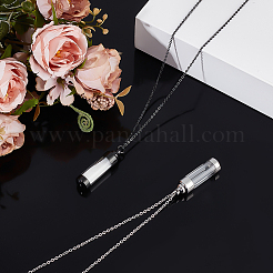 2Pcs 2 Styles Clear Acrylic Column Perfume Bottle Necklaces&nbsp;NJEW-PH0001-38