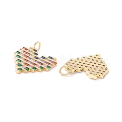 Brass Micro Pave Colorful Cubic Zirconia Pendants&nbsp;ZIRC-Z019-43G-NR