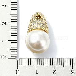 Rack Plating Brass Pave Clear Cubic Zirconia Beads&nbsp;KK-M282-38G