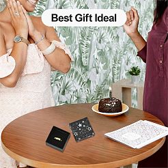 12Pcs Star Print Paperboard Jewelry Gift Boxes&nbsp;CON-FS0001-25