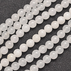 Natural Round White Jade Bead Strands&nbsp;X-G-P070-01-10mm