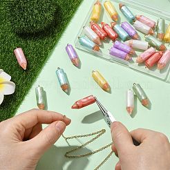 28Pcs 7 Colors Opaque Resin Pendants&nbsp;RESI-CJ0005-12