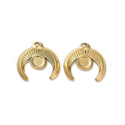 Ion Plating(IP) 304 Stainless Steel Pendant Cabochon Settings&nbsp;STAS-P324-33G