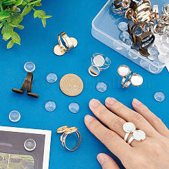 DIY Double Blank Dome Finger Ring Making Kit&nbsp;DIY-UN0004-25B