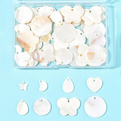 56Pcs 7 Styles Freshwater Shell Pendants&nbsp;SHEL-FS0001-07