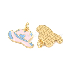 Brass Enamel Pendants&nbsp;KK-CBAEBFB-04G