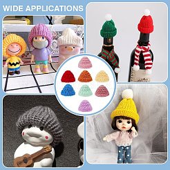 40Pcs 8 Colors Handmade Polyester Woven Wool Yarn Doll Hat&nbsp;AJEW-FG0004-46