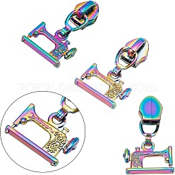 8 Pcs 4 Styles Zinc Alloy Replacement Zipper Sliders&nbsp;FIND-GF0001-41MC