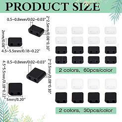 180Pcs 4 Styles 2-Hole Glass Seed Beads&nbsp;SEED-ME0001-09A