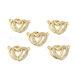Brass Micro Pave Clear Cubic Zirconia Connector Charms&nbsp;KK-E068-VB065