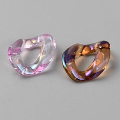 Rainbow Iridescent Acrylic Linking Rings&nbsp;TACR-WH0001-83