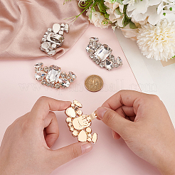 4Pcs 2 Colors Manganese Steel Rhinestone Shoe Decoration&nbsp;AJEW-FG0004-19