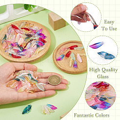 120Pcs 2 Styles Gradient Color Glass Pendants&nbsp;GLAA-TA0004-10