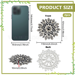 2Pcs Alloy Glass Rhinestone Cabochons&nbsp;FIND-FG0004-83S