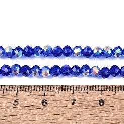 AB Color Plated Transparent Glass Rondelle Beads Strands&nbsp;EGLA-T029-4mm-10Q