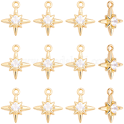 14Pcs Brass Micro Pave Cubic Zirconia Pendants&nbsp;KK-BBC0028-17
