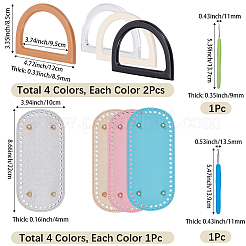 4Pcs 4 Colors PU Leather Oval Bottom&nbsp;FIND-CL0001-79A