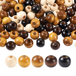 100Pcs 5 Colors Wooden Beads&nbsp;WOOD-CD0001-13