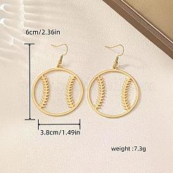 Brass & Iron Baseball Dangle Earrings for Women&nbsp;WG2115E-01