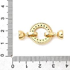 Brass Micro Pave Clear Cubic Zirconia Fold Over Clasps&nbsp;KK-U059-54G