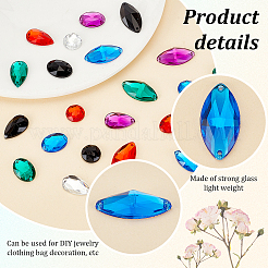 96Pcs 24 Styles Oval Teardrop Horse Eye Sew on Rhinestone&nbsp;ACRT-PH0001-15