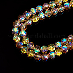 2 Strands Transparent Electroplate Glass Beads Strands&nbsp;EGLA-TA0001-77