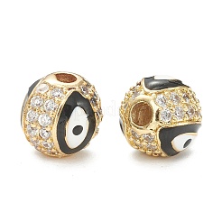 Brass Micro Pave Cubic Zirconia Beads&nbsp;X-ZIRC-A019-16G-A05
