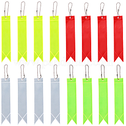 16Pcs 4 Colors Rectangle PVC Plastic Reflect Light Pendant Decorations&nbsp;HJEW-GF0001-79