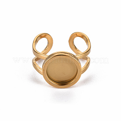 201 Stainless Steel Cuff Pad Ring Settings&nbsp;X-STAS-S080-040A-G